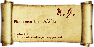 Mehrwerth Jób névjegykártya